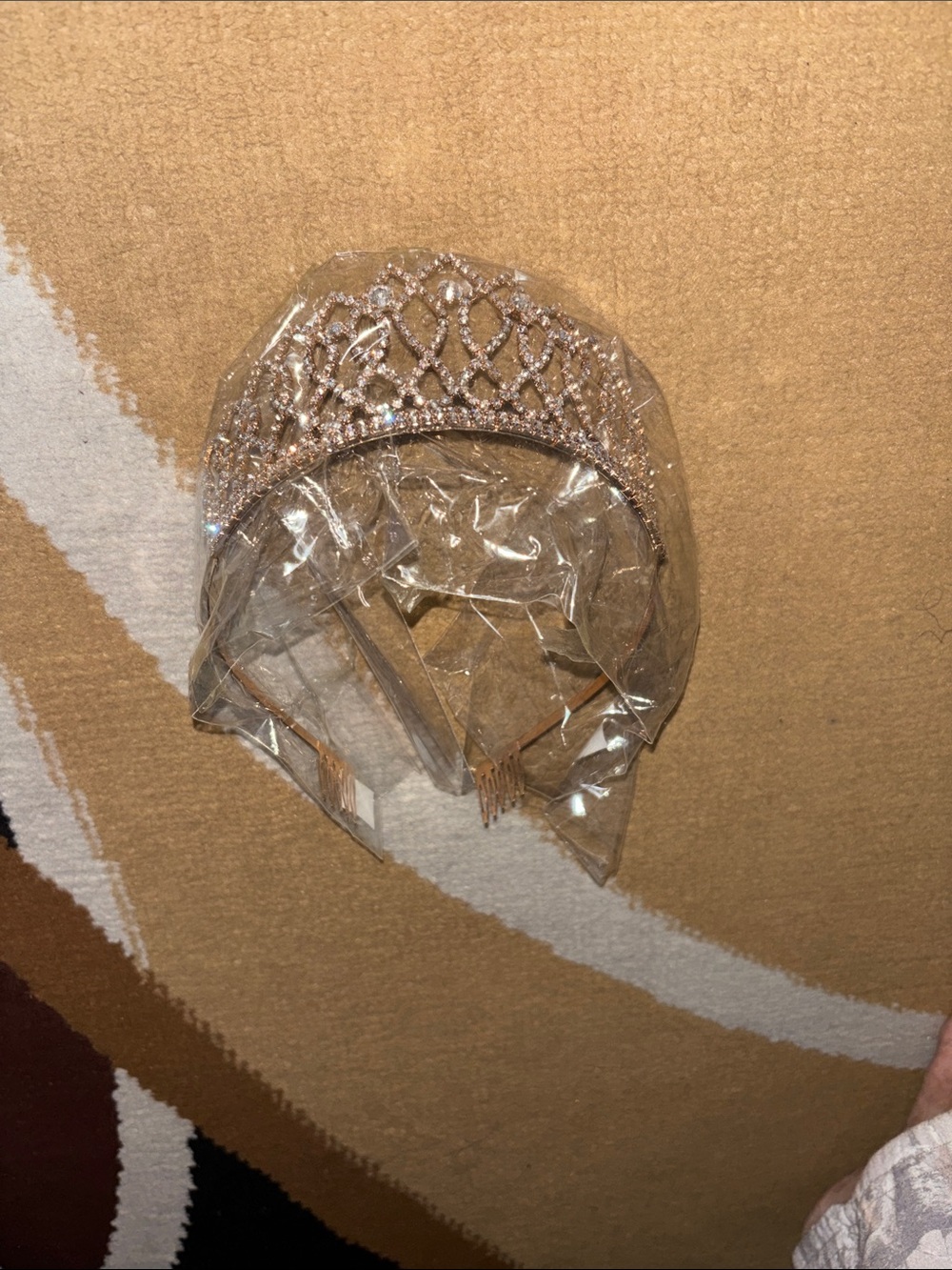 Rose Gold Crystal Bridal Tiara Headband